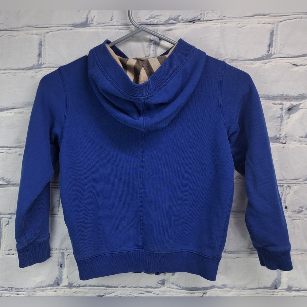 Burberry Children Kids Boys Full Zip Hoodie Sweater Blue Nova Check sz 7Y 122cm - Picture 2 of 12